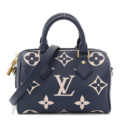 Empreinte Monogram Giant Speedy Bandouliere 20 Navy Creme