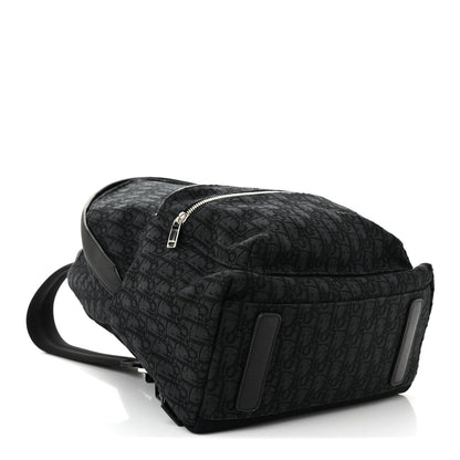 Oblique Calfskin Rider Backpack Black