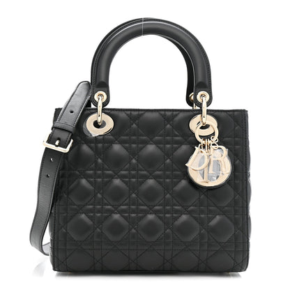 Lambskin Cannage Medium Lady Dior Black
