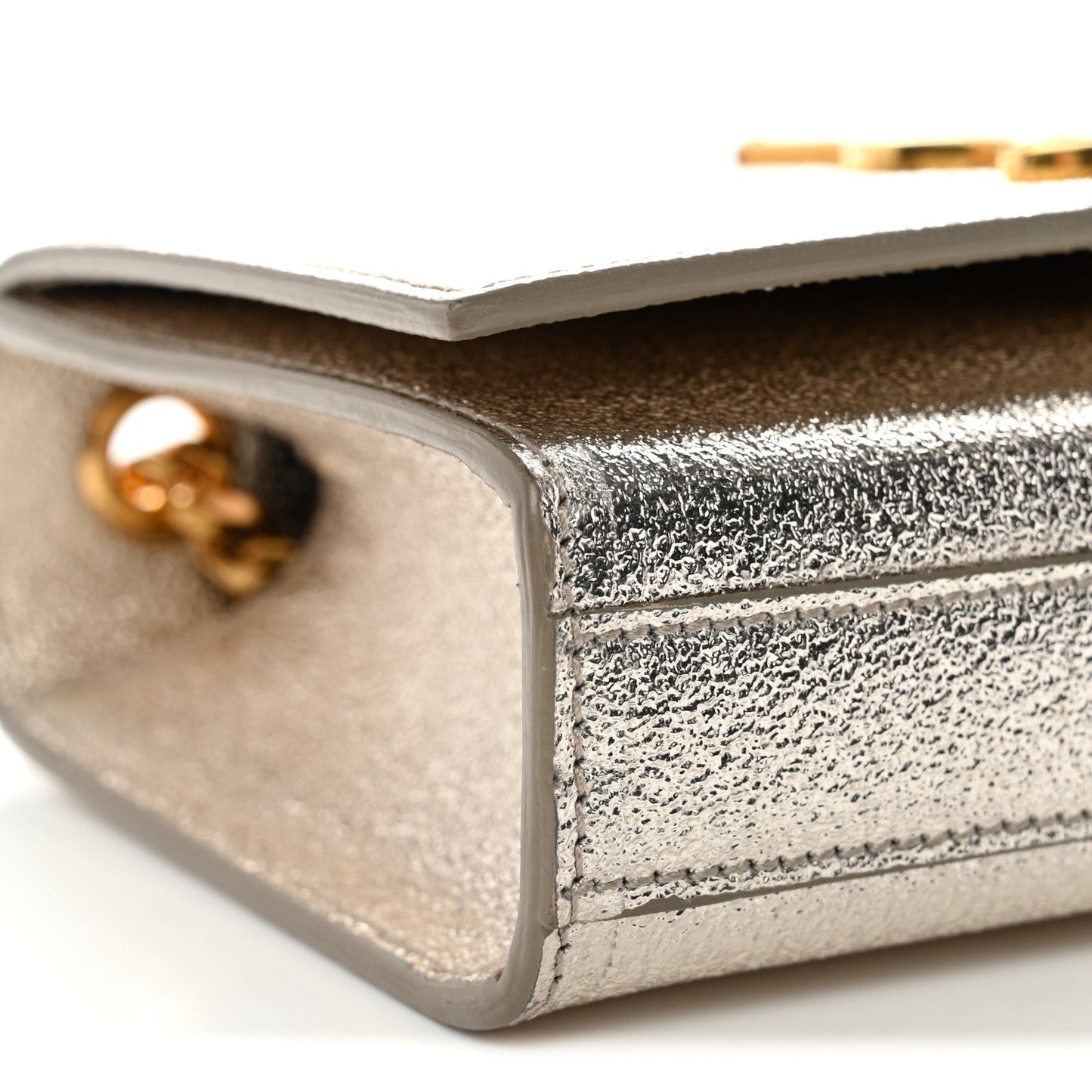 Metallic Calfskin Small Classic Monogram Kate Satchel Platine