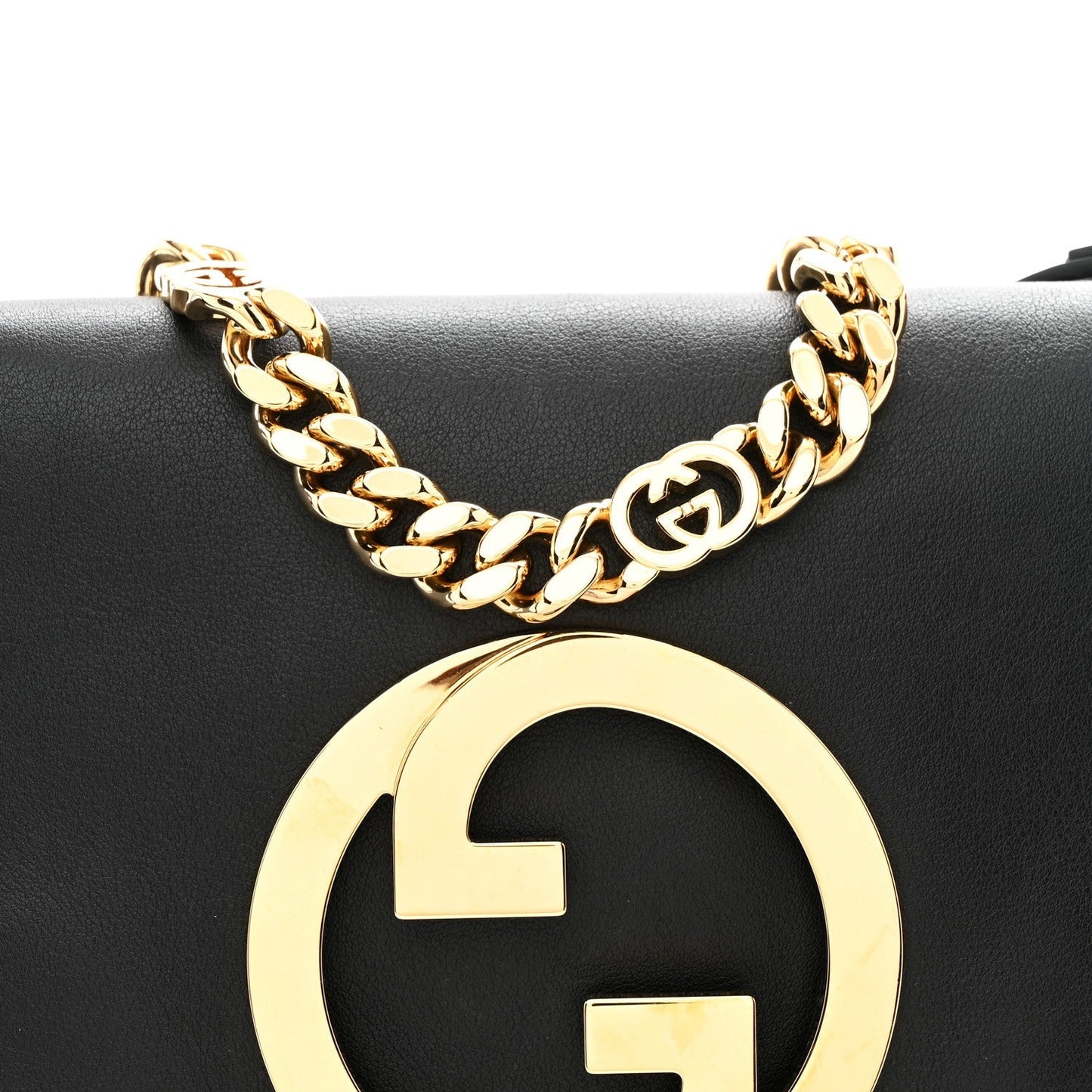 Roxy Calfskin Blondie Chain Shoulder Flap Bag Black