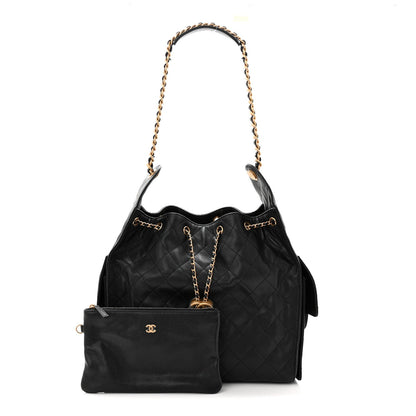 Caviar Quilted Medium Chanel 25 Handbag Black