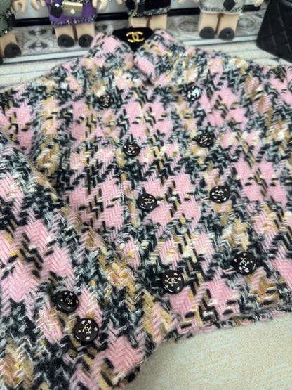 CC Tweed Set Pink Black Wool Mohair 251949