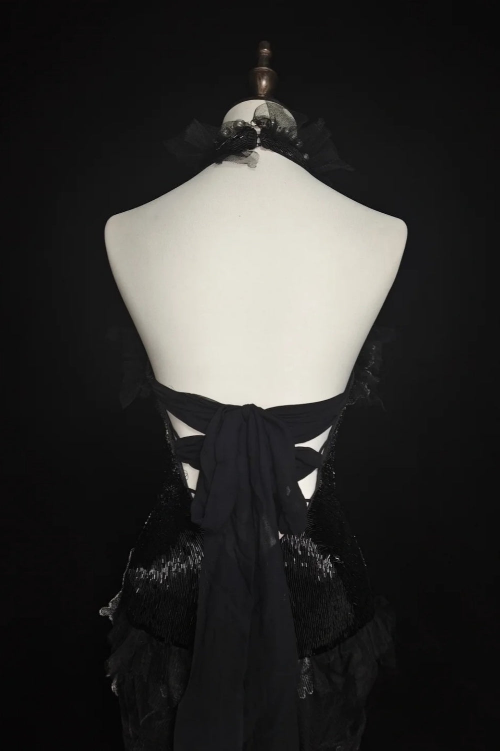 formaldressy-Evening dress Black mermaid-inspired floral gown, uniquely elegant dark mermaid long tulle ball gown/evening dress. gh6138