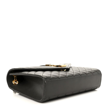 Grain De Poudre Textured Mixed Matelasse Triquilt Medium Monogram Satchel Pebble