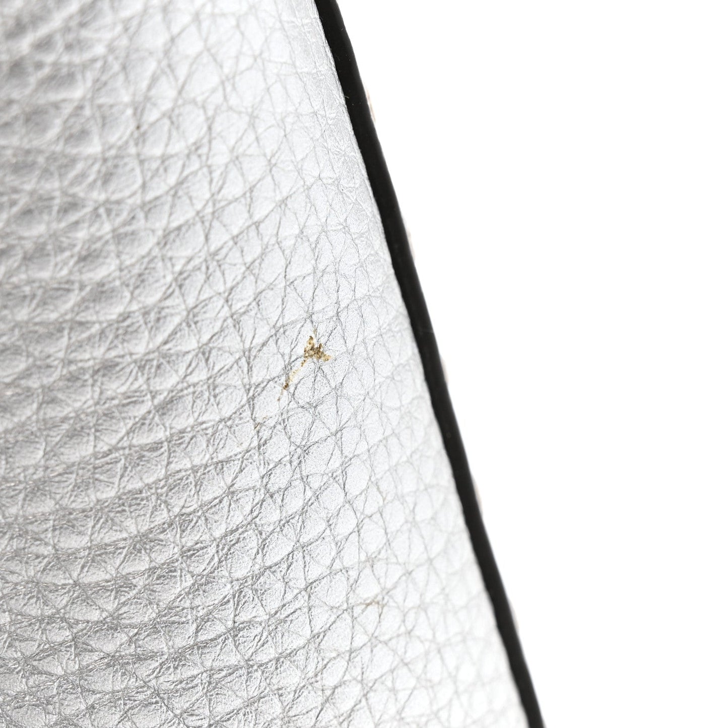 Cuoio Romano Lux Selleria Mini Peekaboo Iconic Satchel Argento