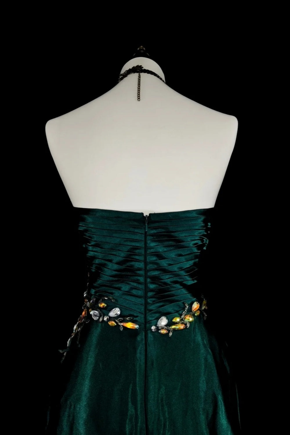 formaldressy- Green Retro Beaded Trailing Evening Gown gh6213