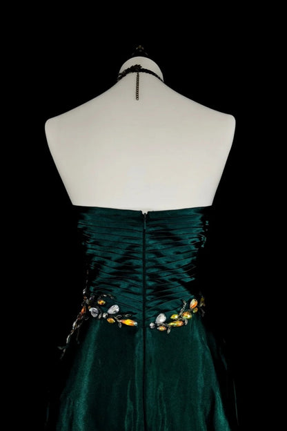 formaldressy- Green Retro Beaded Trailing Evening Gown gh6213