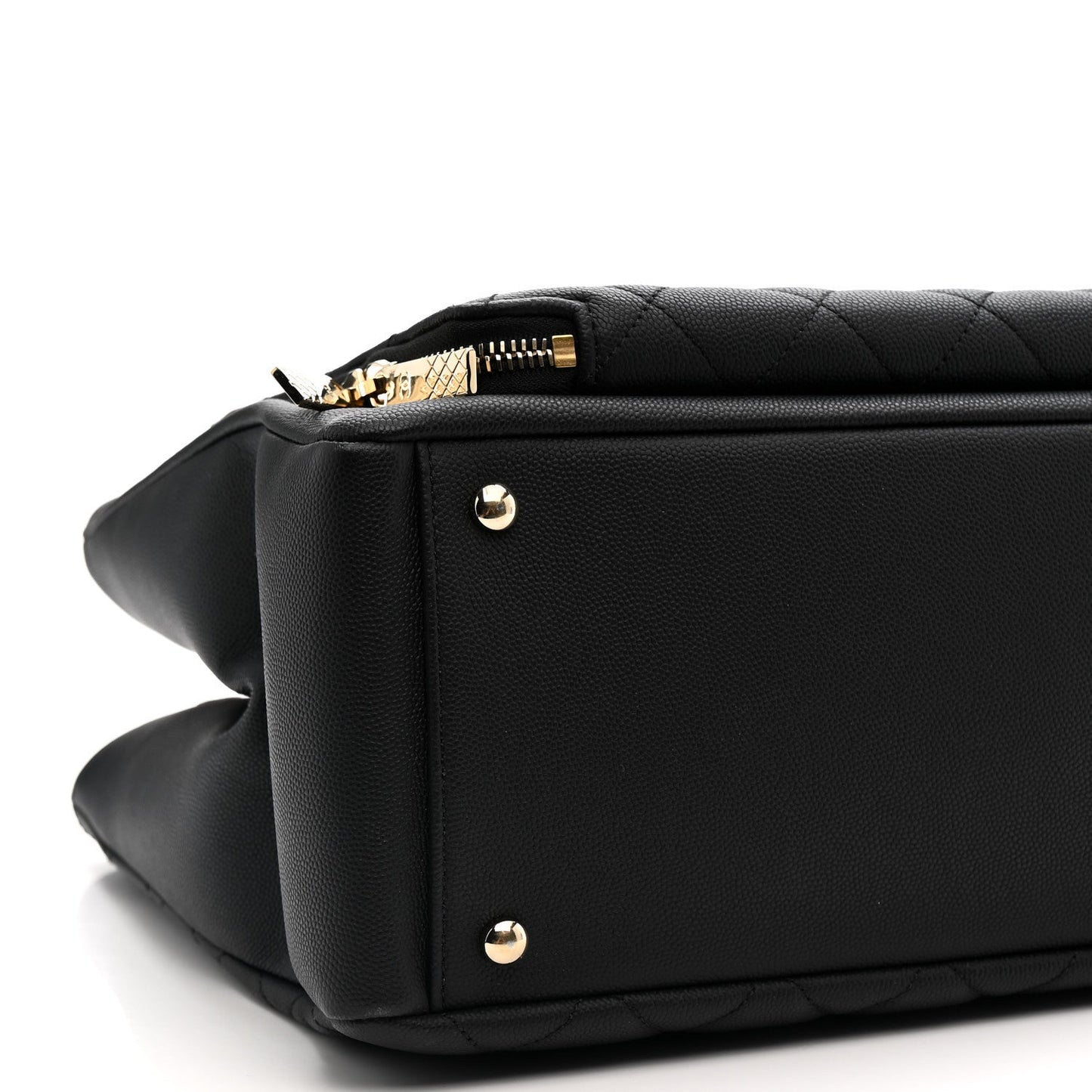 Caviar Quilted Large Business Affinity Shopping Bag Black