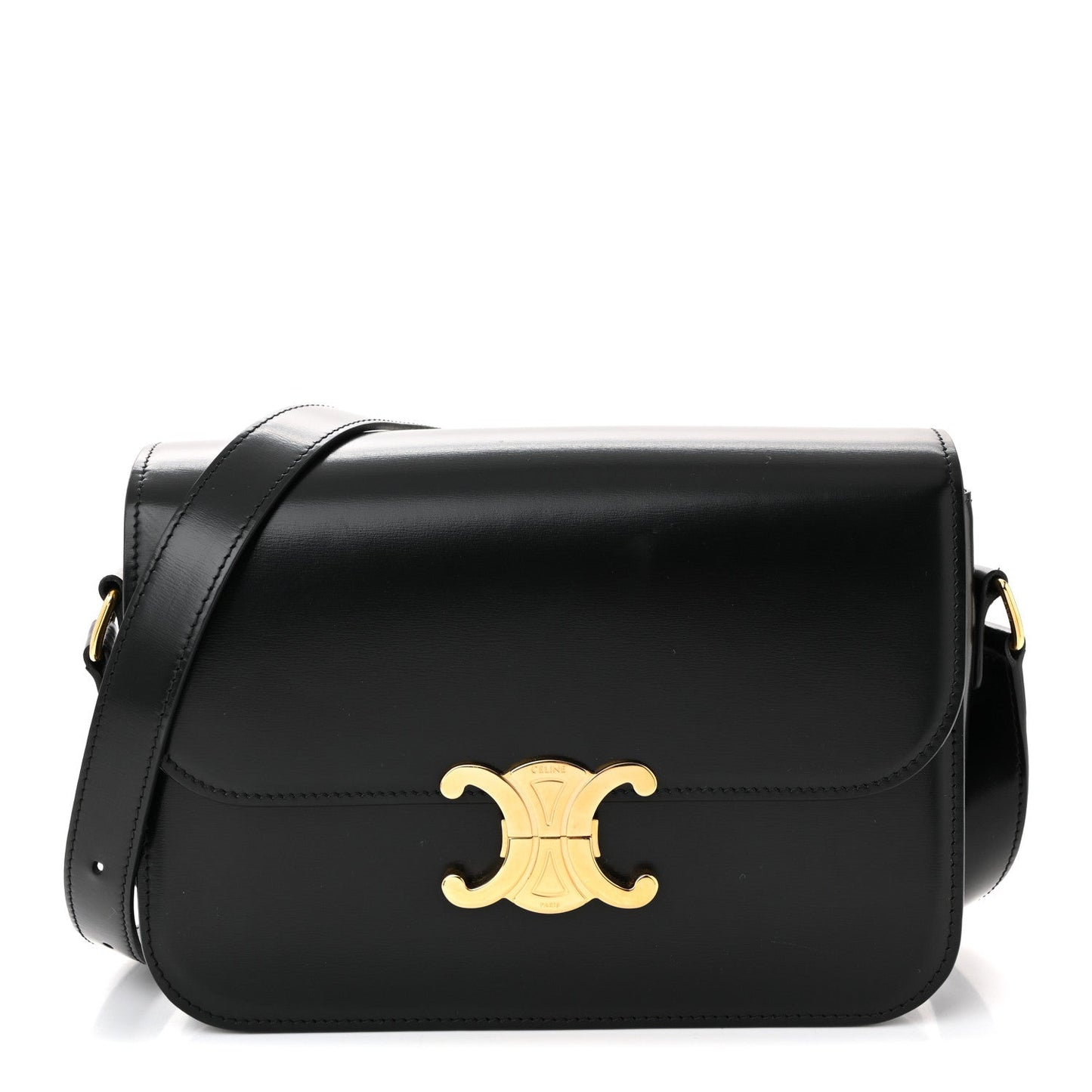 Shiny Calfskin Medium Triomphe Black