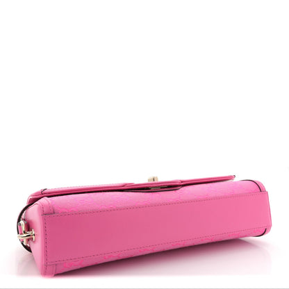 GG Monogram Textured Dollar Calfskin Small Luce Shoulder Bag Pink