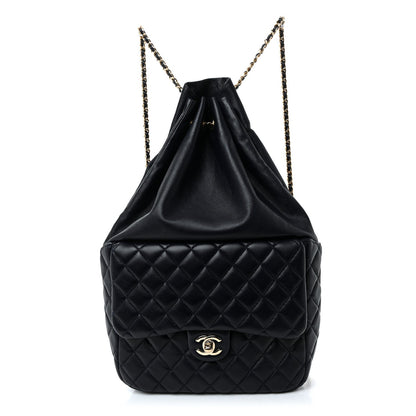Lambskin Quilted Large In Seoul Backpack Navy