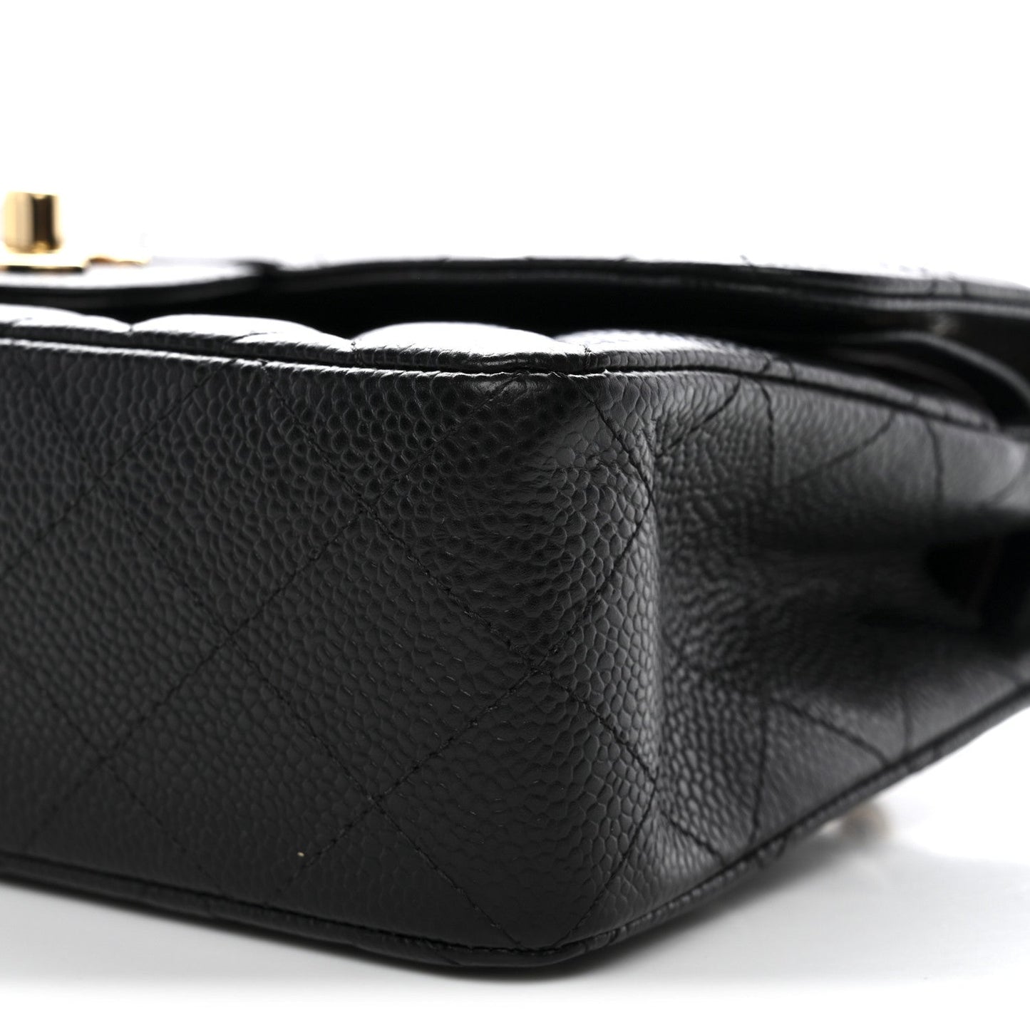 Caviar Quilted Small Double Flap Black
