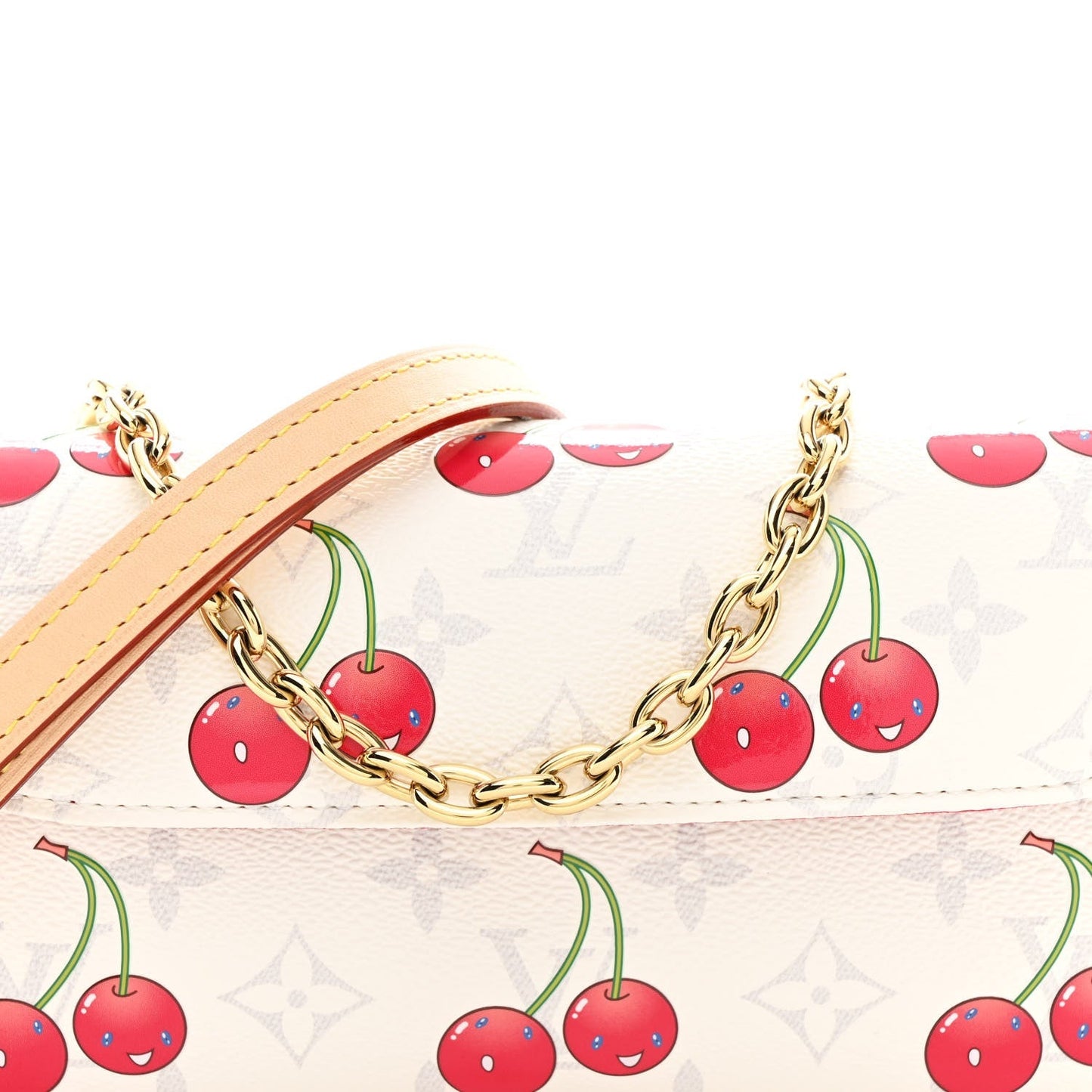 LV X TM Monogram Cerises Ivy Wallet On Chain White