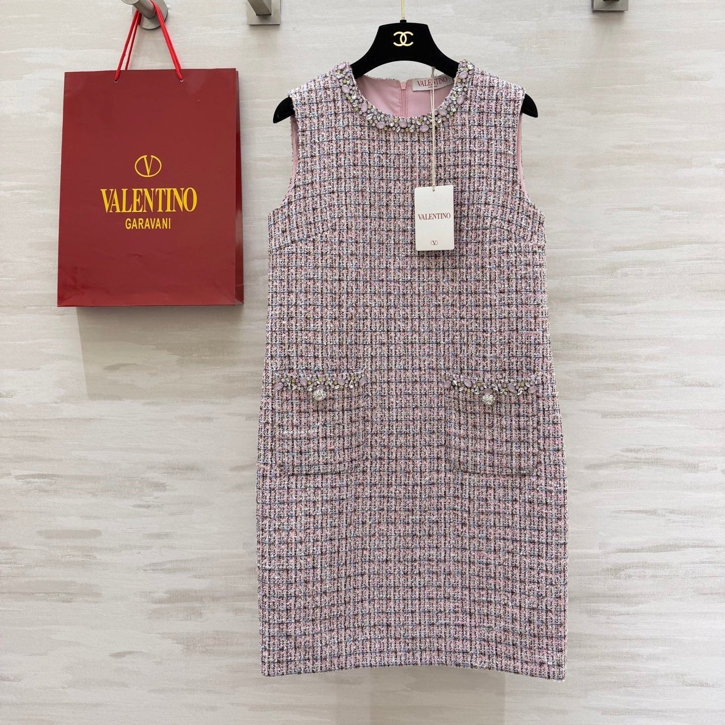 Valen 26s Dress Pink Tweed 344746