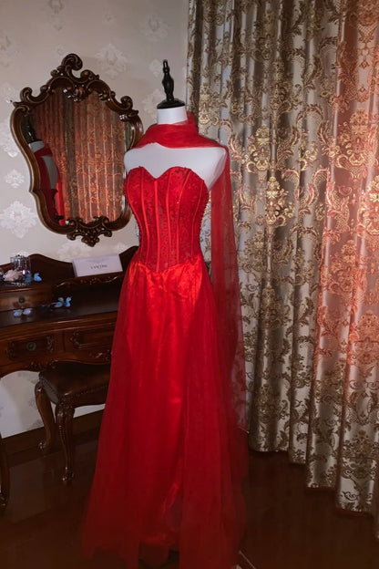 formaldressy-Red, Passionate, Exquisitely Beaded Long Formal Ball Gown gh6302