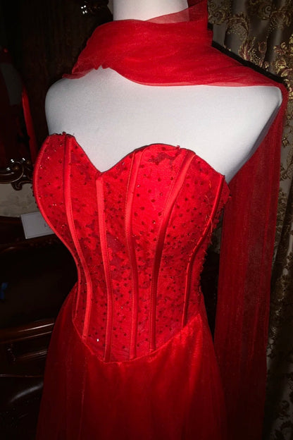 formaldressy-Red, Passionate, Exquisitely Beaded Long Formal Ball Gown gh6302