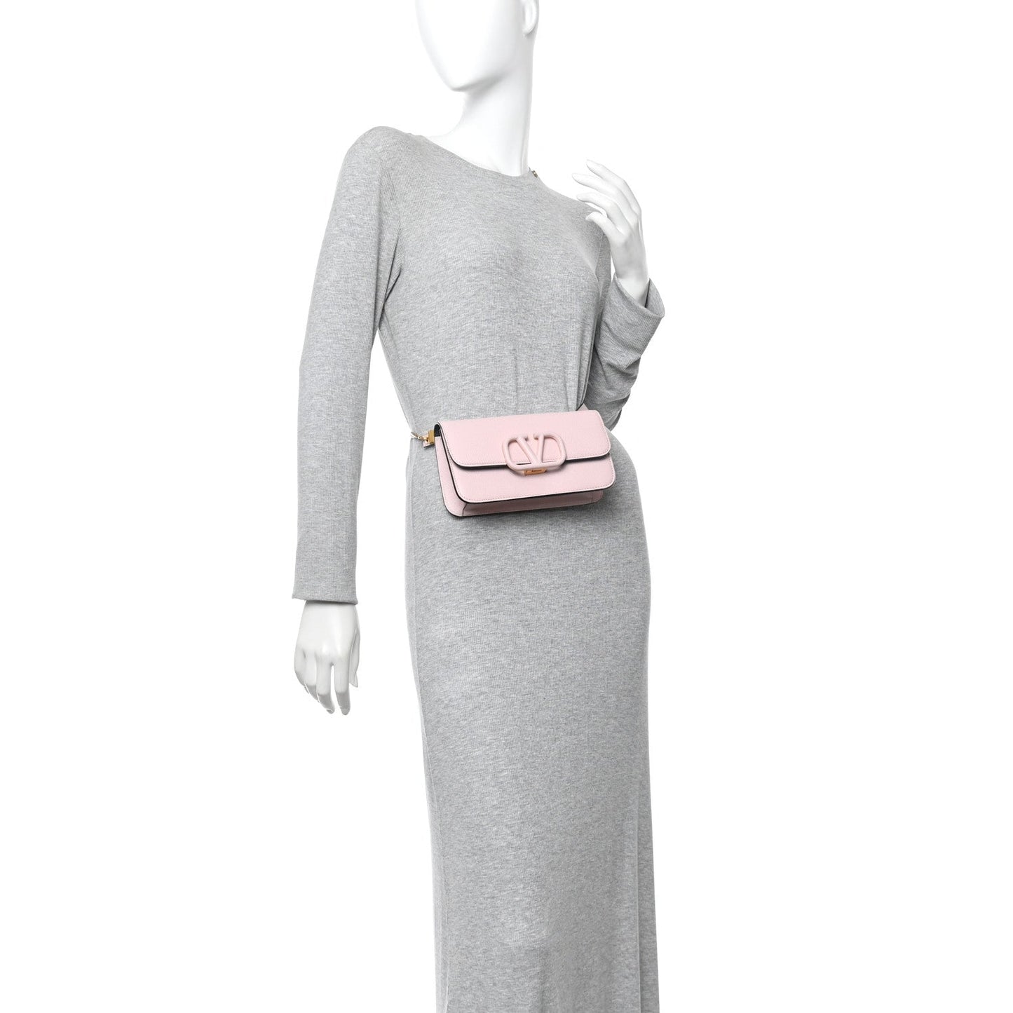 Grainy Calfskin VSling Belt Bag Rose Quartz