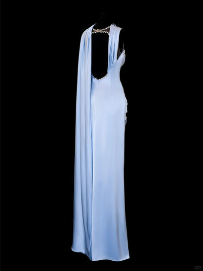 formaldressy-Blue exquisite beading fashion long satin prom dress evening dress party dress gh5379