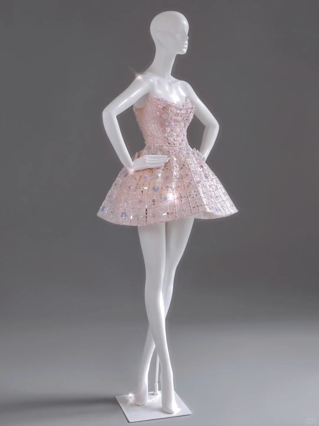 formaldressy-Pink Exquisite Beading Fashion Short Satin Homecoming Dress Birthday Party Dress gh5413