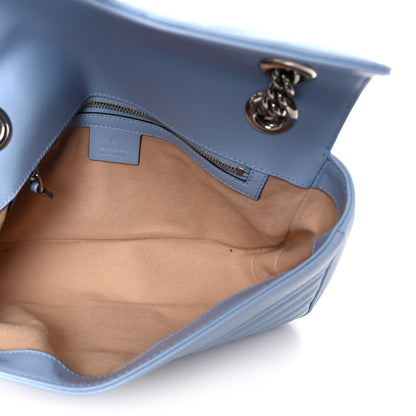 Calfskin Matelasse Small GG Marmont Shoulder Bag Porcelain Light Blue
