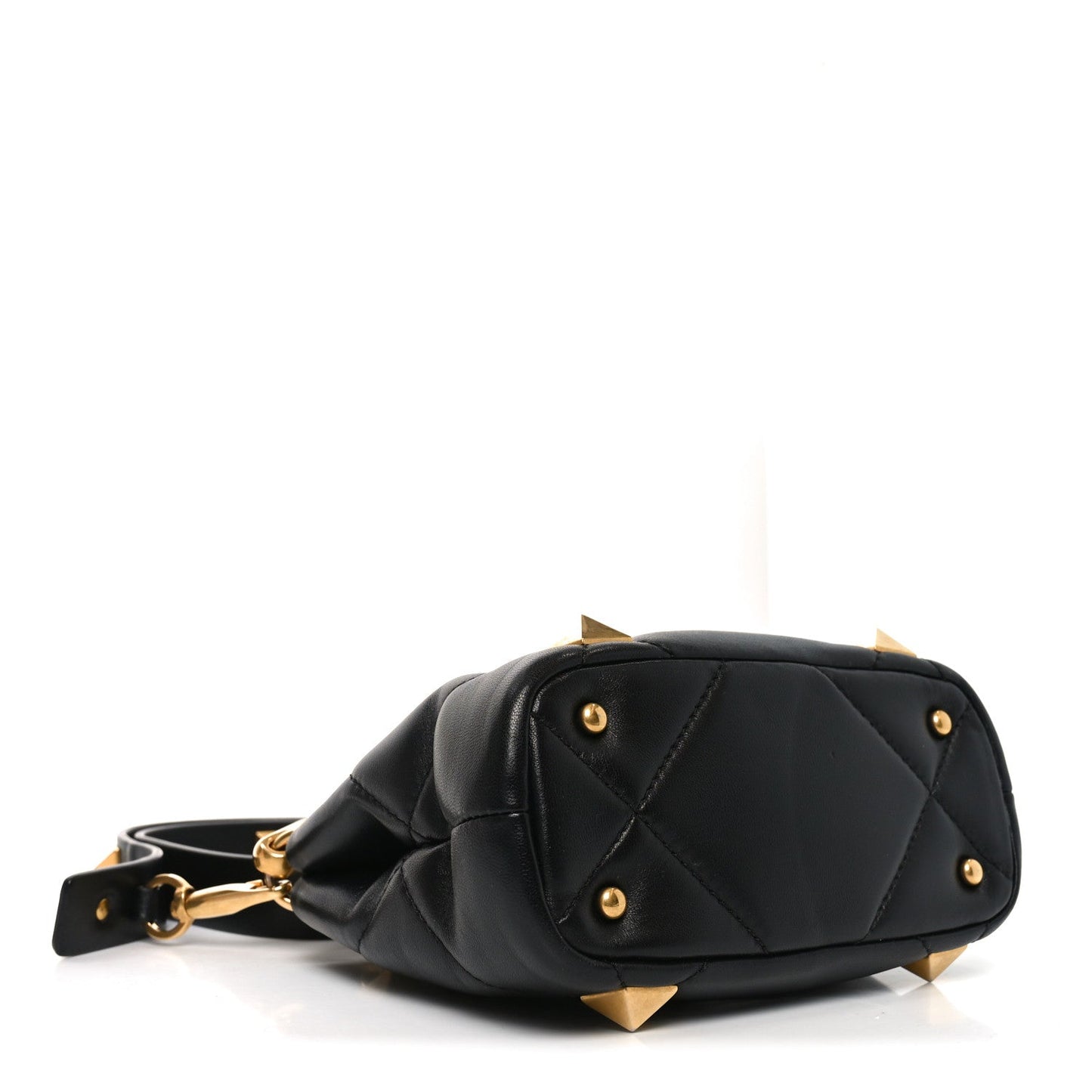 Nappa Mini Roman Stud The Handle Bag Black