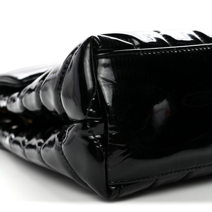 Patent Y Quilted Monogram Small Loulou Chain Satchel Black