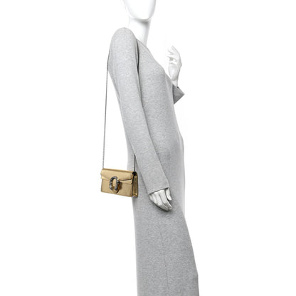 Metallic Calfskin Super Mini Dionysus Shoulder Bag Gold
