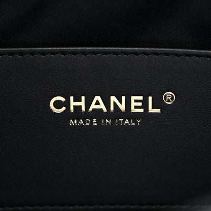 Washed Denim Quilted Mini Chanel 25 Handbag Black