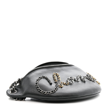 Calfskin Chain 20s Signe Waist Bag Black