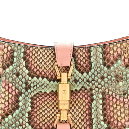 Snakeskin Ostrich Calfskin Small Jackie 1961 Hobo Pink Multicolor