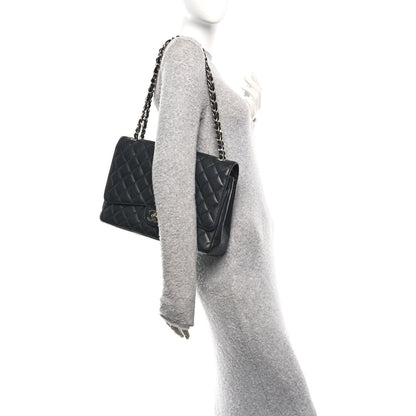 Caviar Quilted Maxi Double Flap Black