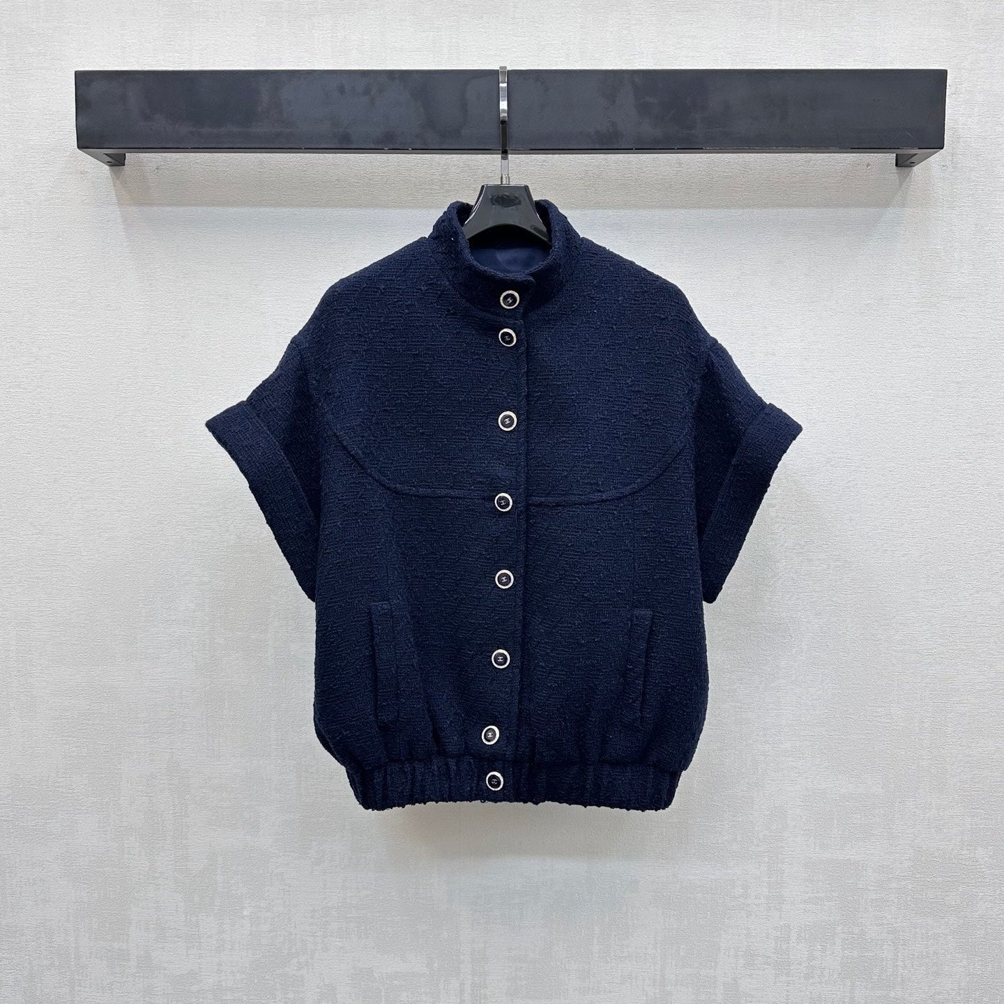 CC Jacket Short-sleeved Navy Blue Cotton 350255