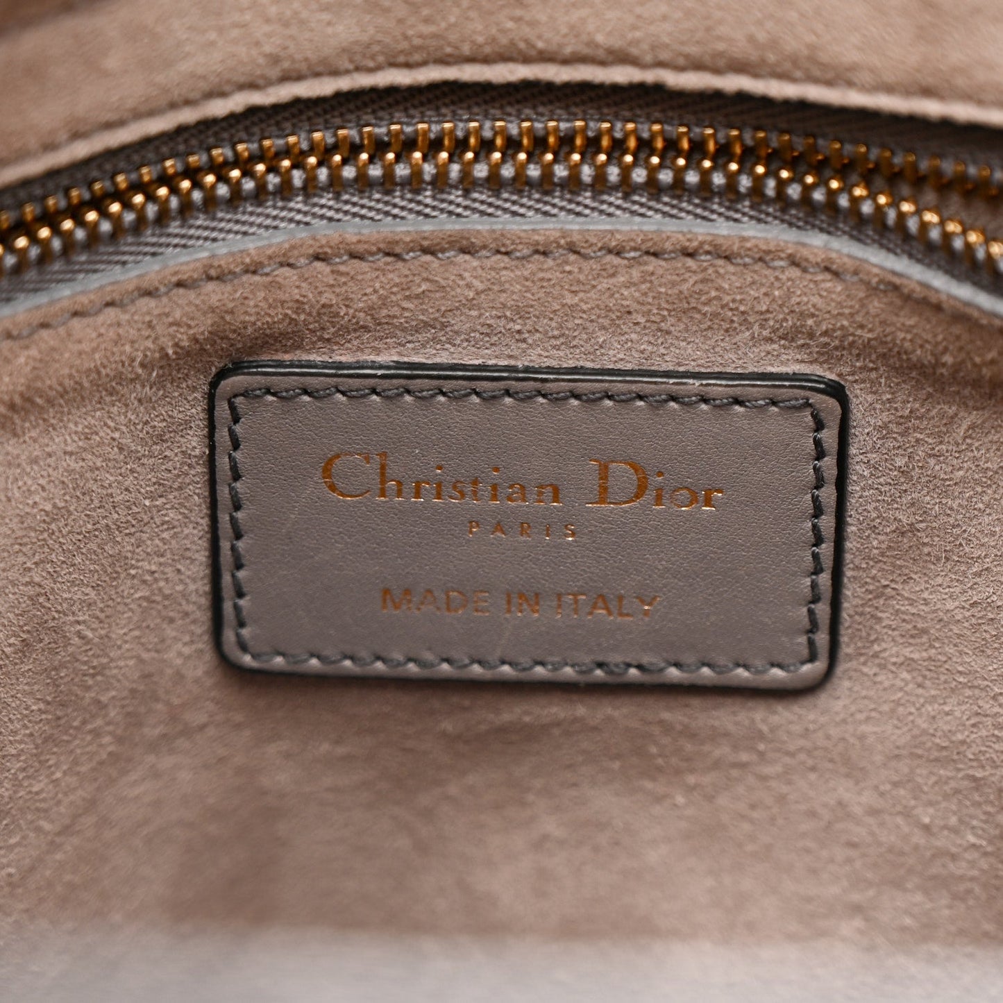 Calfskin Cannage Studded Medium Supple Lady Dior Grey