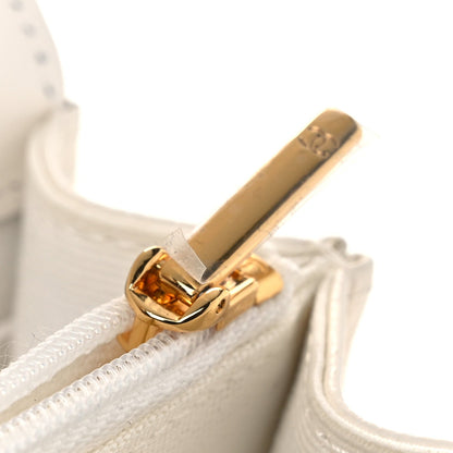 Shiny Caviar Quilted Flap Charm Wallet On Chain WOC White