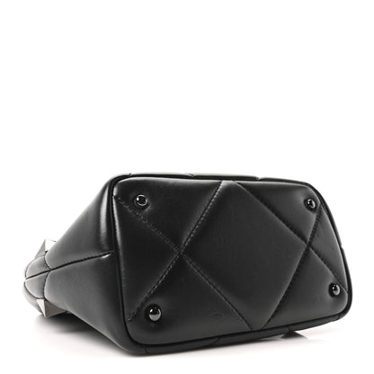 Nappa Monochrome Small Roman Stud The Handle Bag Black