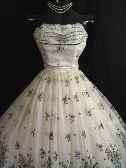 formaldressy--Black and white exquisite lace tulle midi homecoming dress formal gown gh5587