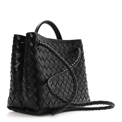 Nappa Intrecciato Small Andiamo Shoulder Bag Black