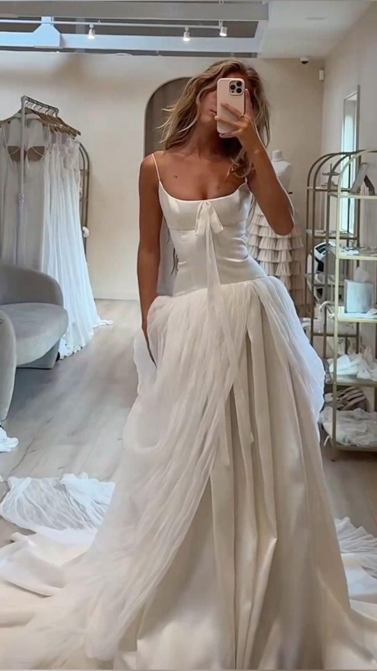 formaldressy-White Long Tulle Satin Short-Sleeved Ball Gown/Wedding Dress/Bridal Gown gh6273