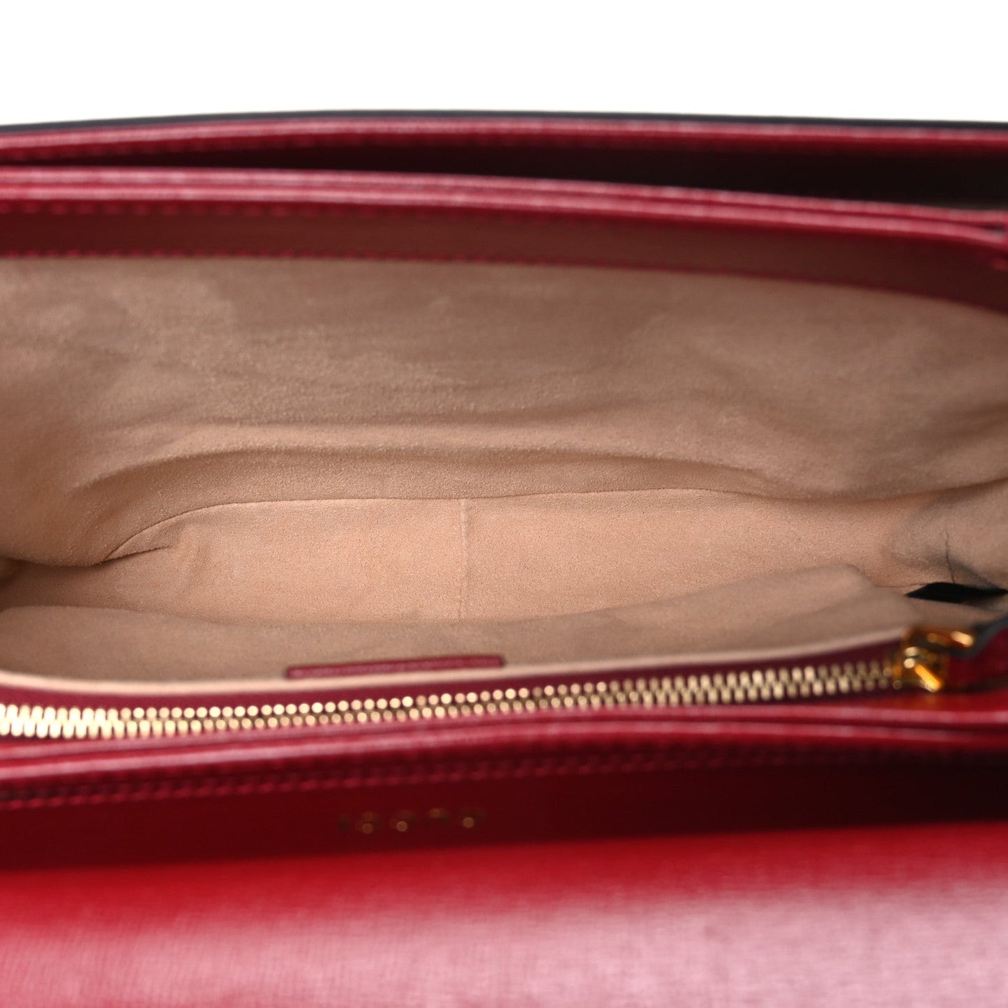 GG Supreme Monogram Azalea Calfskin Horsebit 1955 Shoulder Bag Beige Ebony New Cherry Red