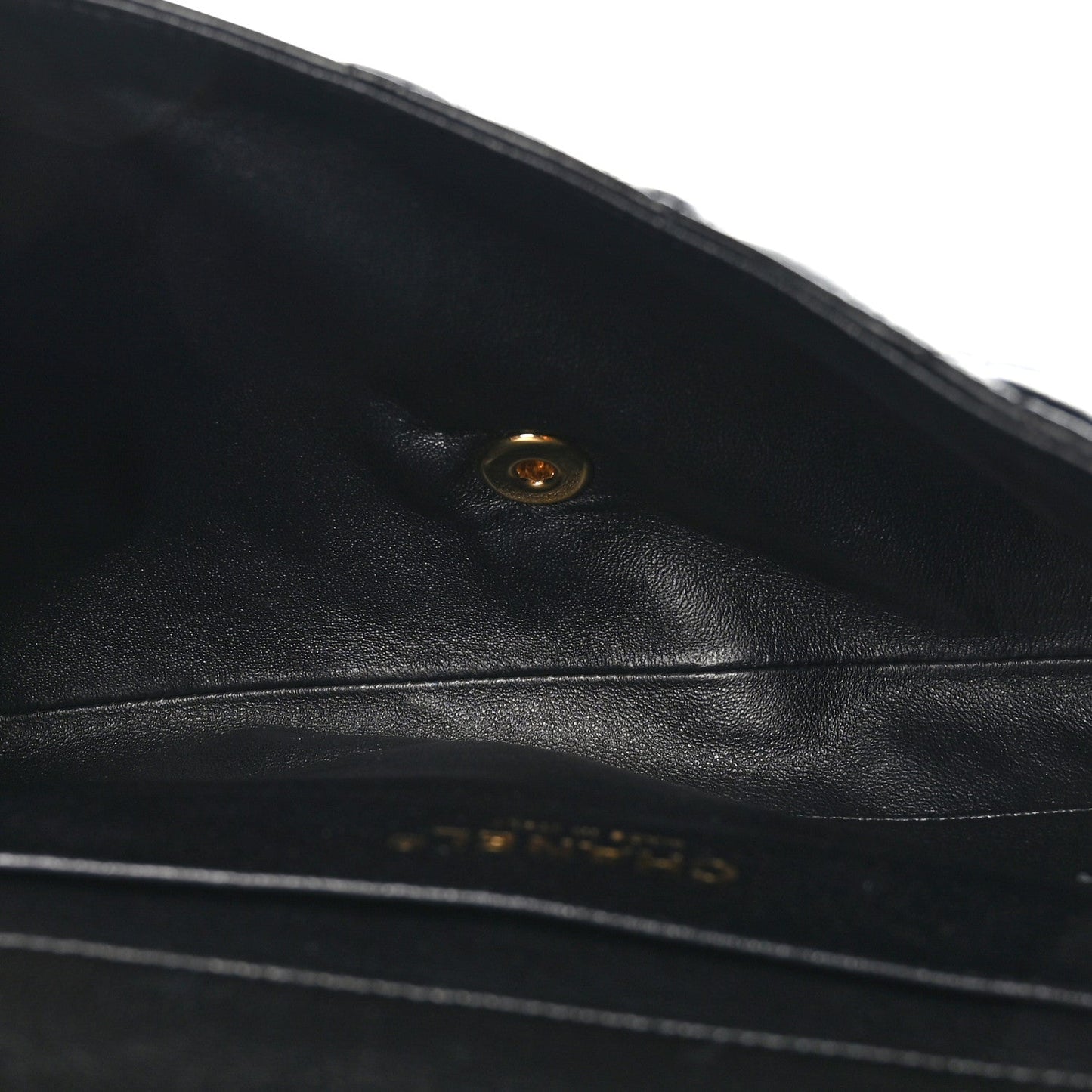 Lambskin Quilted Clutch With Chain Flap Black