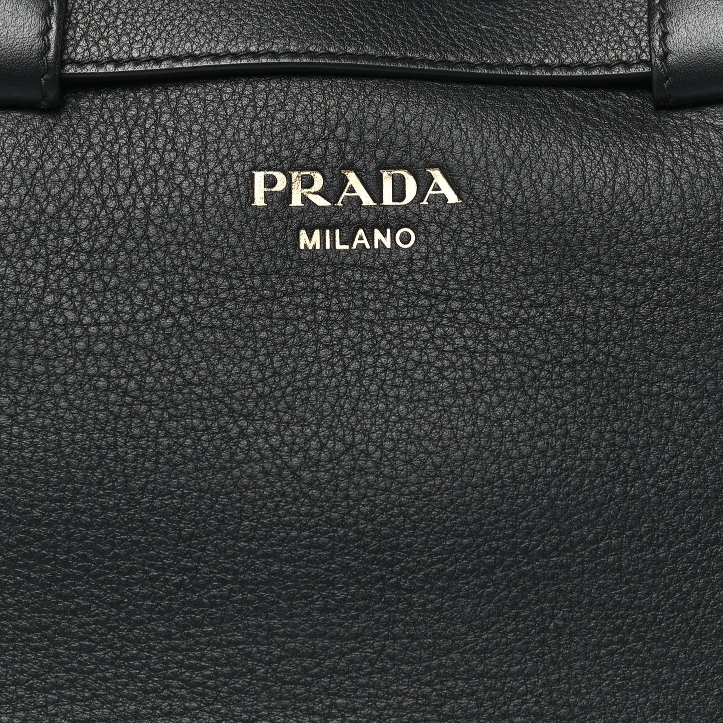 Soft Grain Calfskin Small Double Belt Tote Black