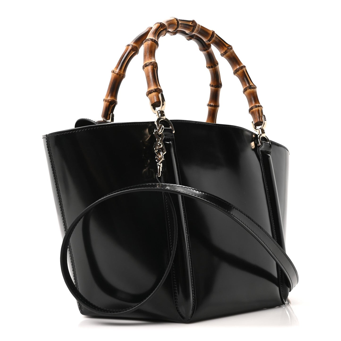 Spice Lux Nappa Bamboo Basket Bag Black