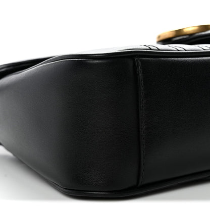 Calfskin Matelasse Small GG Marmont Shoulder Bag Black