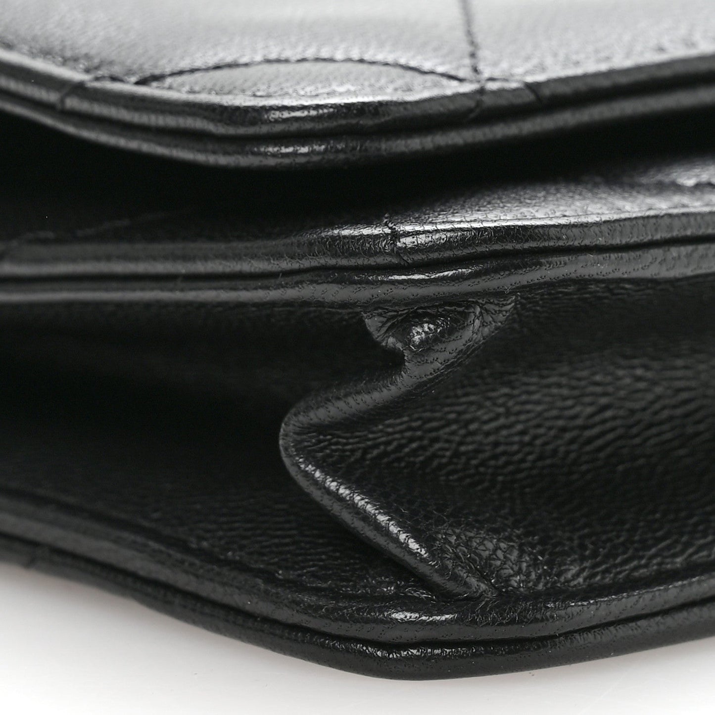 Lambskin Quilted Chanel 19 Wallet On Chain WOC Black