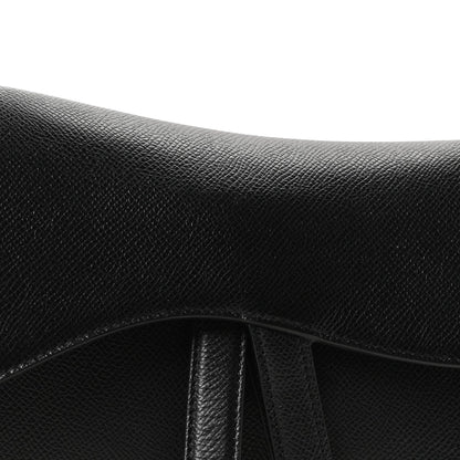 Grained Calfskin Saddle Bag Black