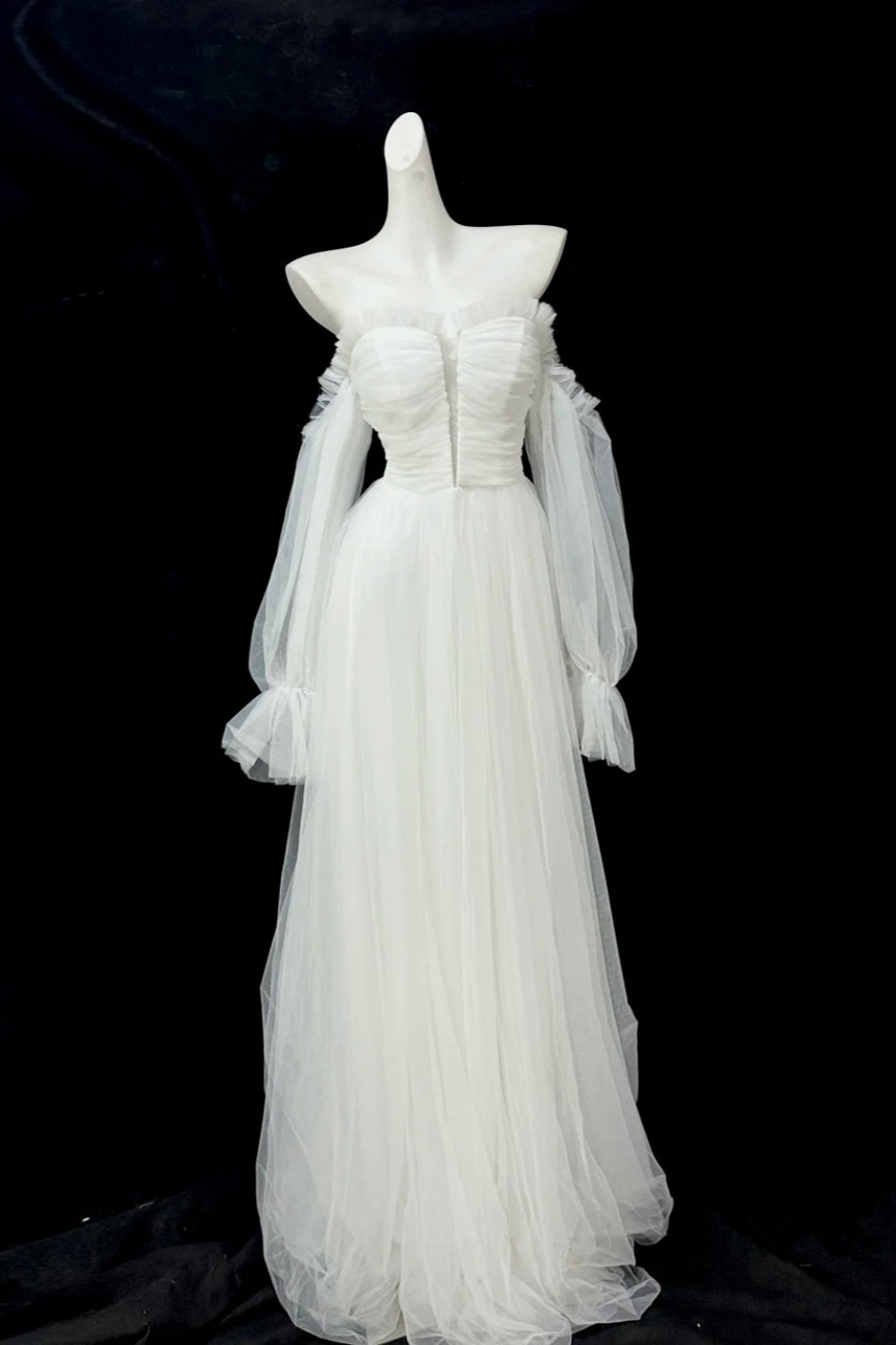 formaldressy--White fantasy dress long tulle prom dress gh5477