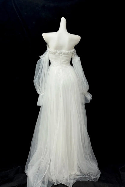 formaldressy--White fantasy dress long tulle prom dress gh5477