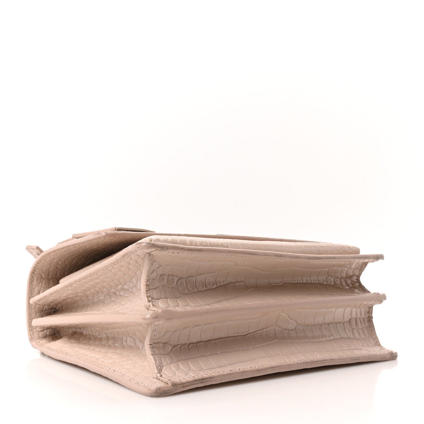 Calfskin Crocodile Embossed Medium Monogram Sunset Rose Antic
