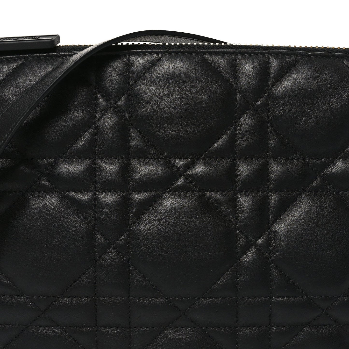Lambskin Cannage Medium Dior Vibe Hobo Bag Black